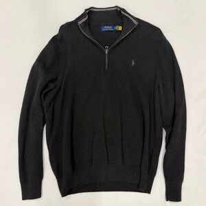 Polo Ralph Lauren Quarter Zip - Washed Black - Size XL